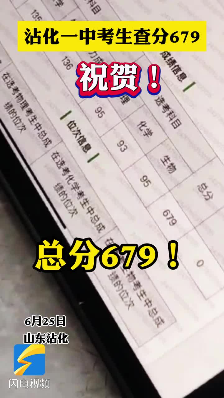 總分679！濱州沾化一考生“淡定”查分?jǐn)?shù)