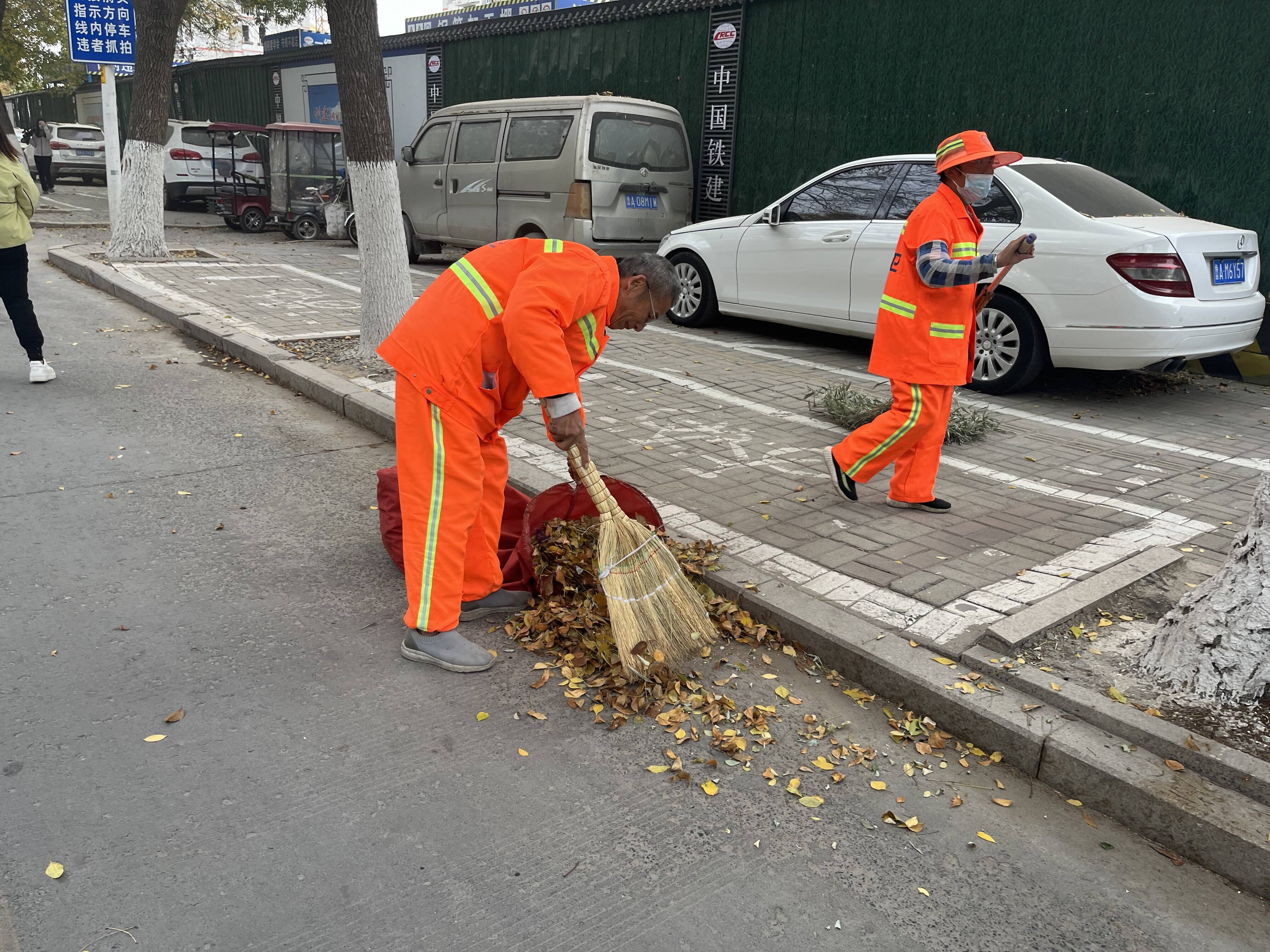 自制简易清扫落叶工具图片