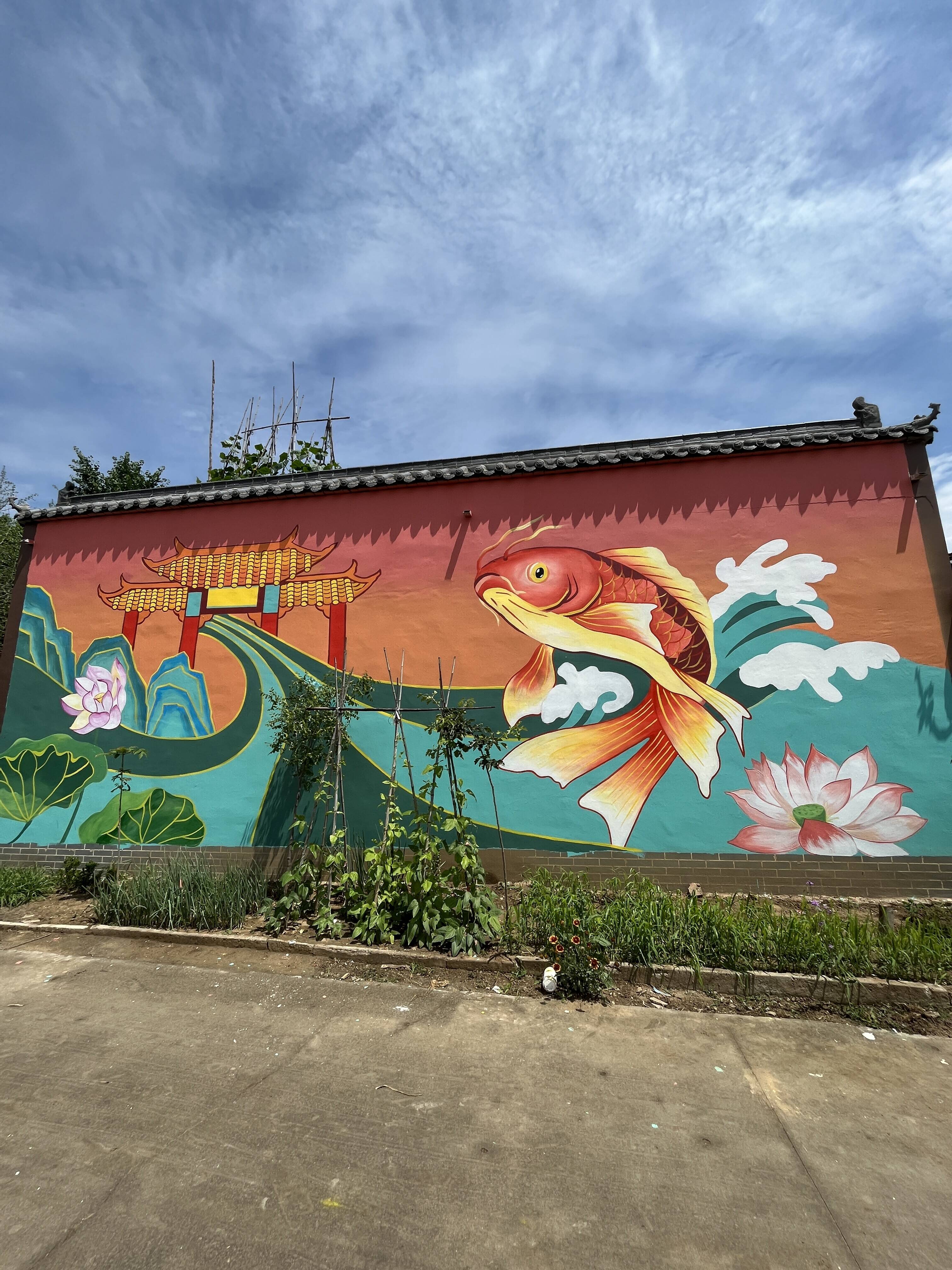 滕州市东滕城村多彩墙绘为乡村振兴润色添彩
