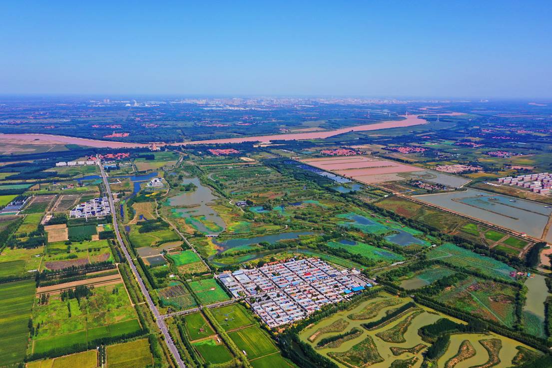 蓑衣樊村俯瞰图。山东省淄博市高青县常家镇供图