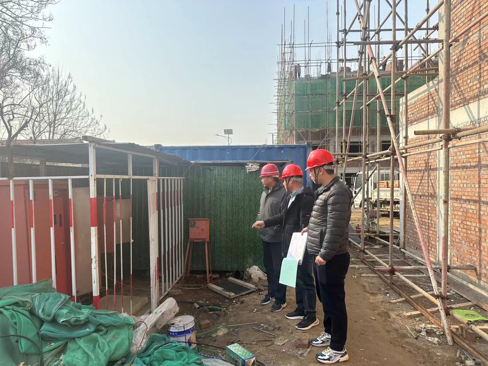 潍坊寿光稻田镇开展建筑工地安全生产视察活动