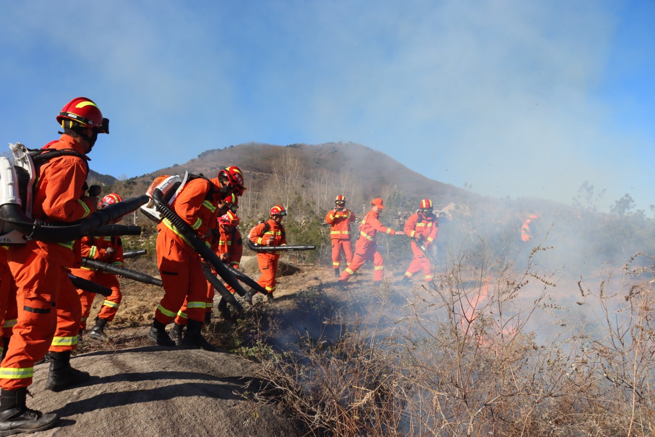 蒙阴县联城镇举行森林防灭火应急演练