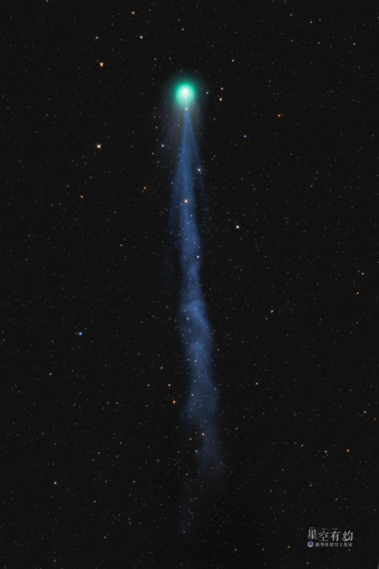 星空摄影师李晟昱和王晒宁3月6日在四川稻城拍摄的12P彗星。（星联CSVA供图）