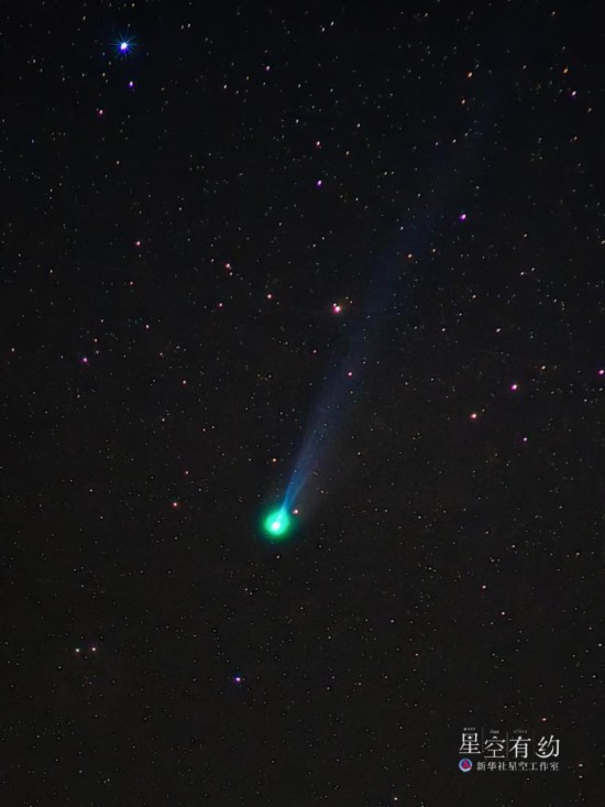 星空摄影师孙英舜3月9日在美国威斯康星州拍摄的12P彗星。（星联CSVA供图）