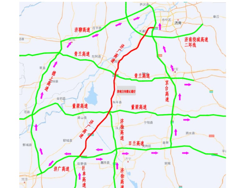 12月26日起，濟廣高速公路改擴建工程濟南段濟南方向禁止通行