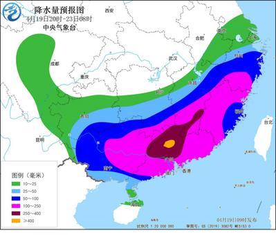 19日夜间至22日华南江南将有强降雨天气过程