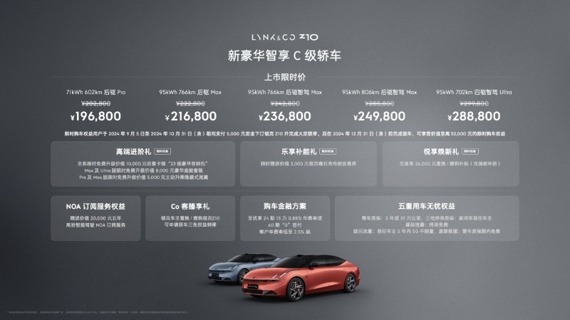 上市限時價19.68萬元起 新豪華智享C級轎車——領克Z10正式上市