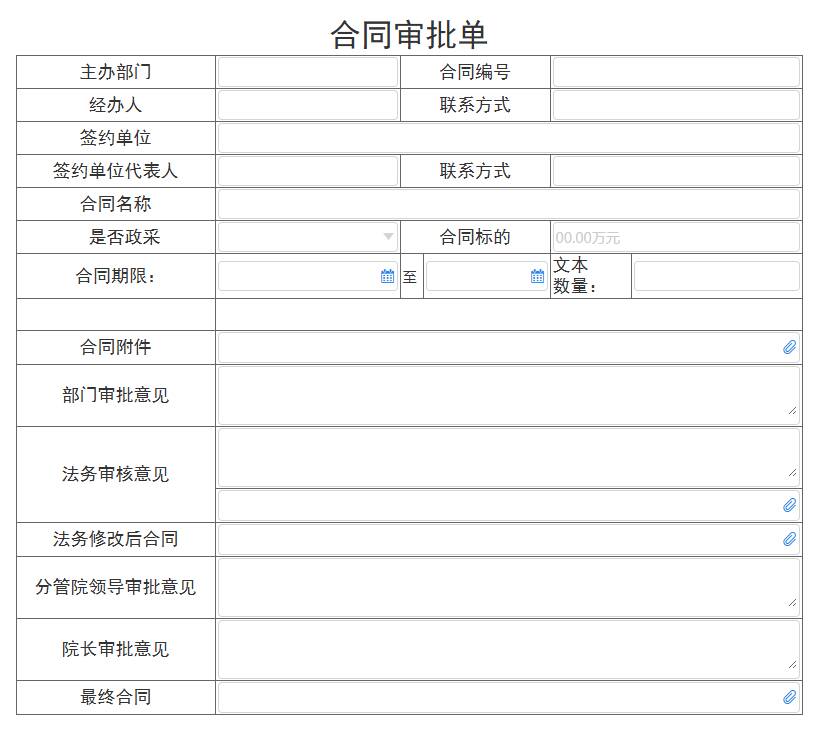 合同审批单模版