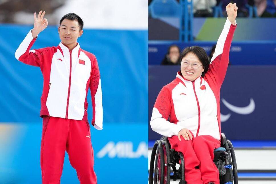 蔡佳云、王蒙担任米兰冬残奥会闭幕式中国代表团旗手